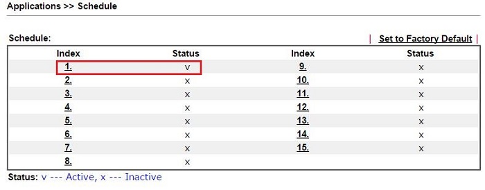 a screenshot of schedule profile setup on DrayOS